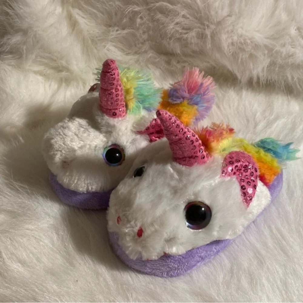 Wonder Nation Girls Size 11-12 Slippers‎ Unicorn New